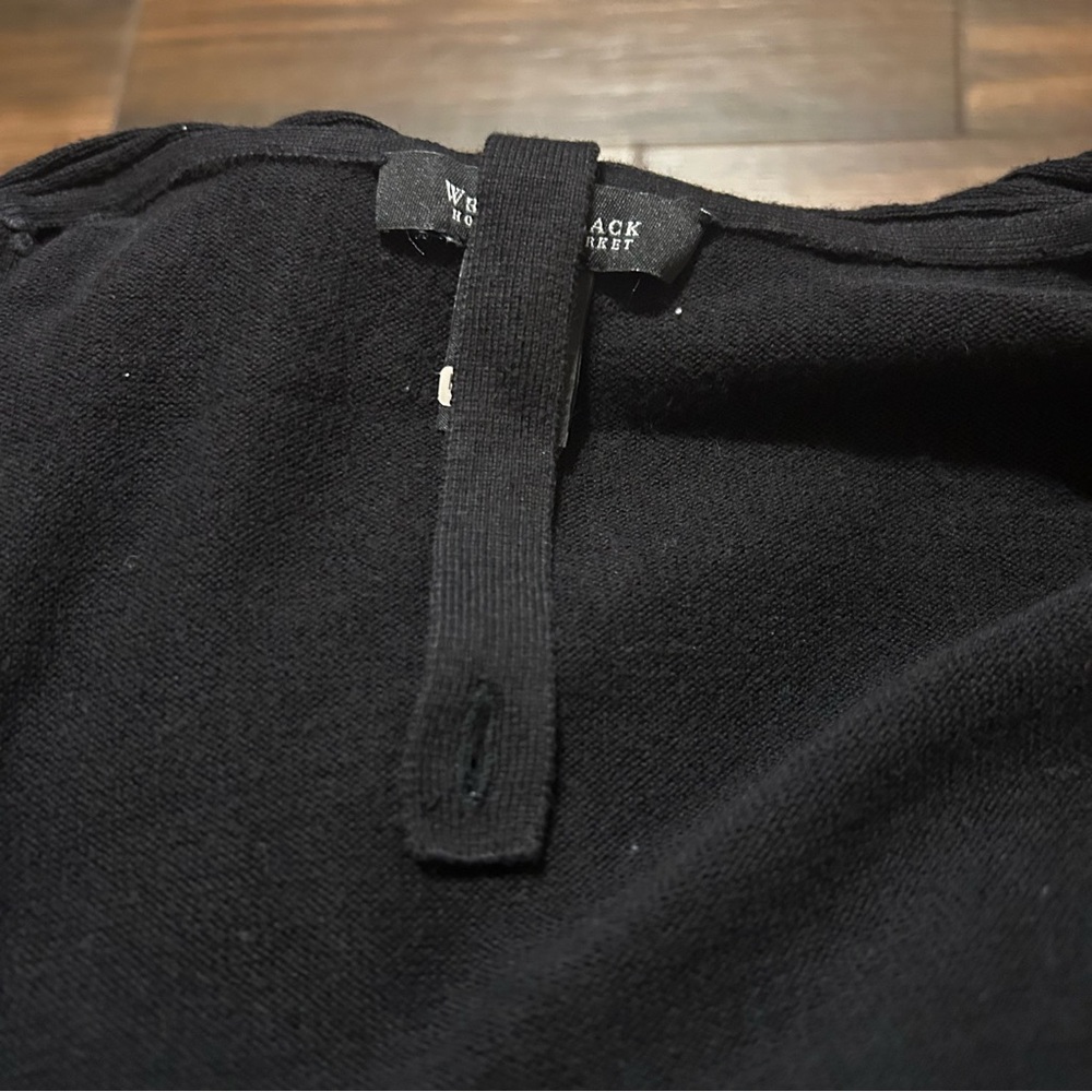 WHBM Black Ruffle Open Front Cardigan Medium - Picture 11 of 12